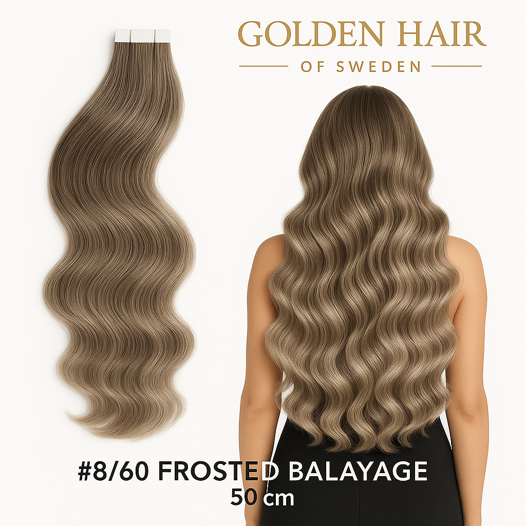 #8/60 frosted balayage Äkta Extensions 50 cm