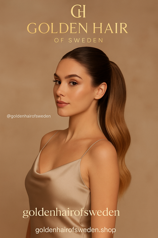 Balayage Ponytail 40 cm – #4/#27 Kastanj & Honungsblond