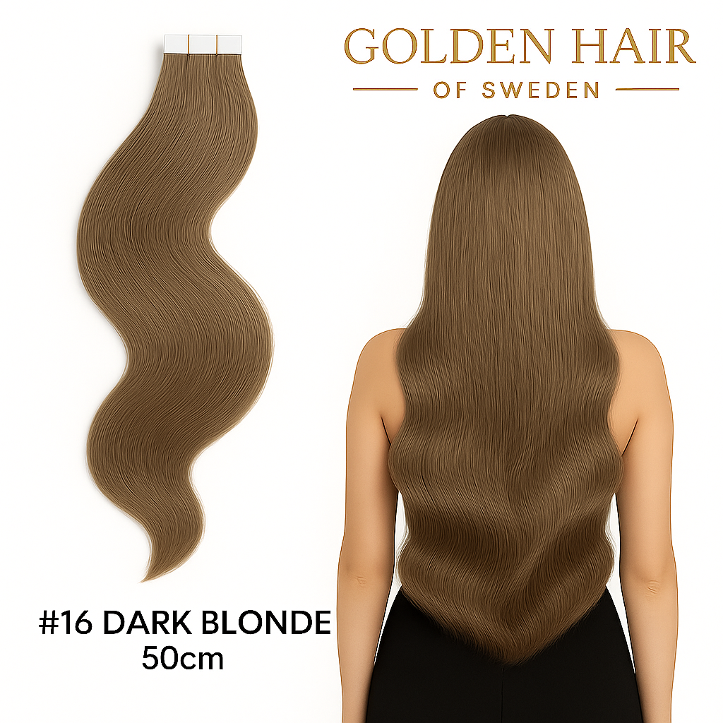 #16 Dark blonde Äkta extensions  50 cm