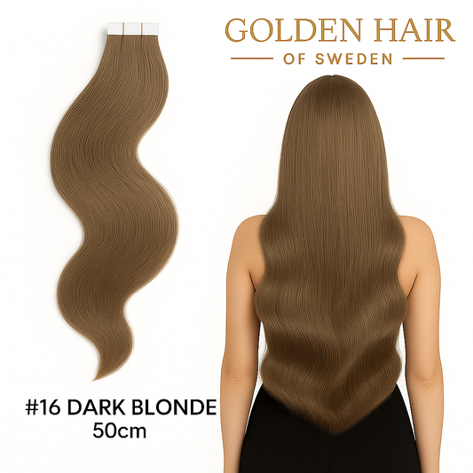 #16 Dark blonde Äkta extensions  50 cm
