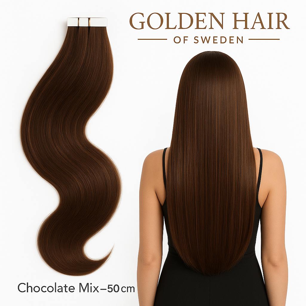 Tape extensions  100% Remy chocolate Mix 50cm