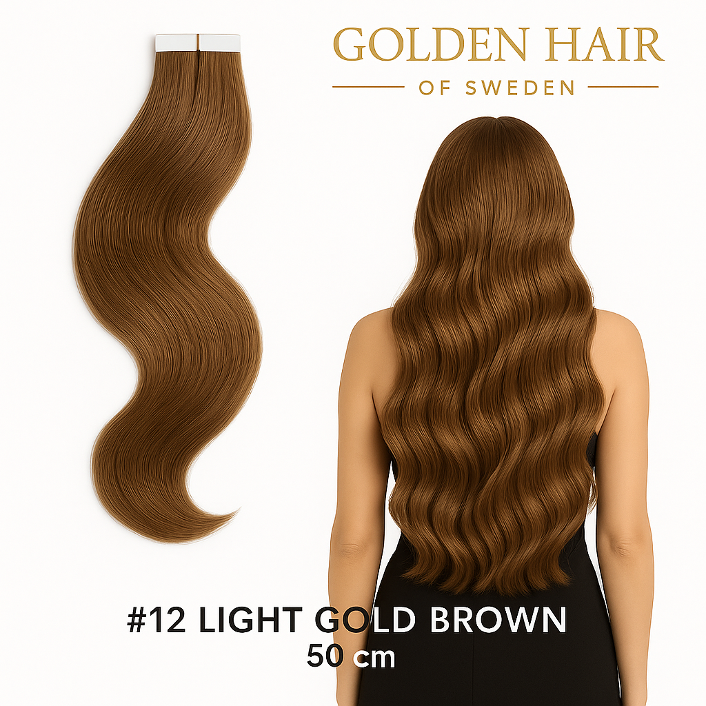 #12 ligth golden brown Extensions äkta